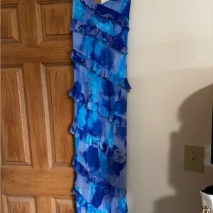 SHEIN Elegant Blue Mesh Dress